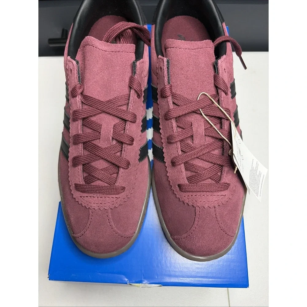 adidas Samba Suede Sneakers in Burgundy with Black Stripes